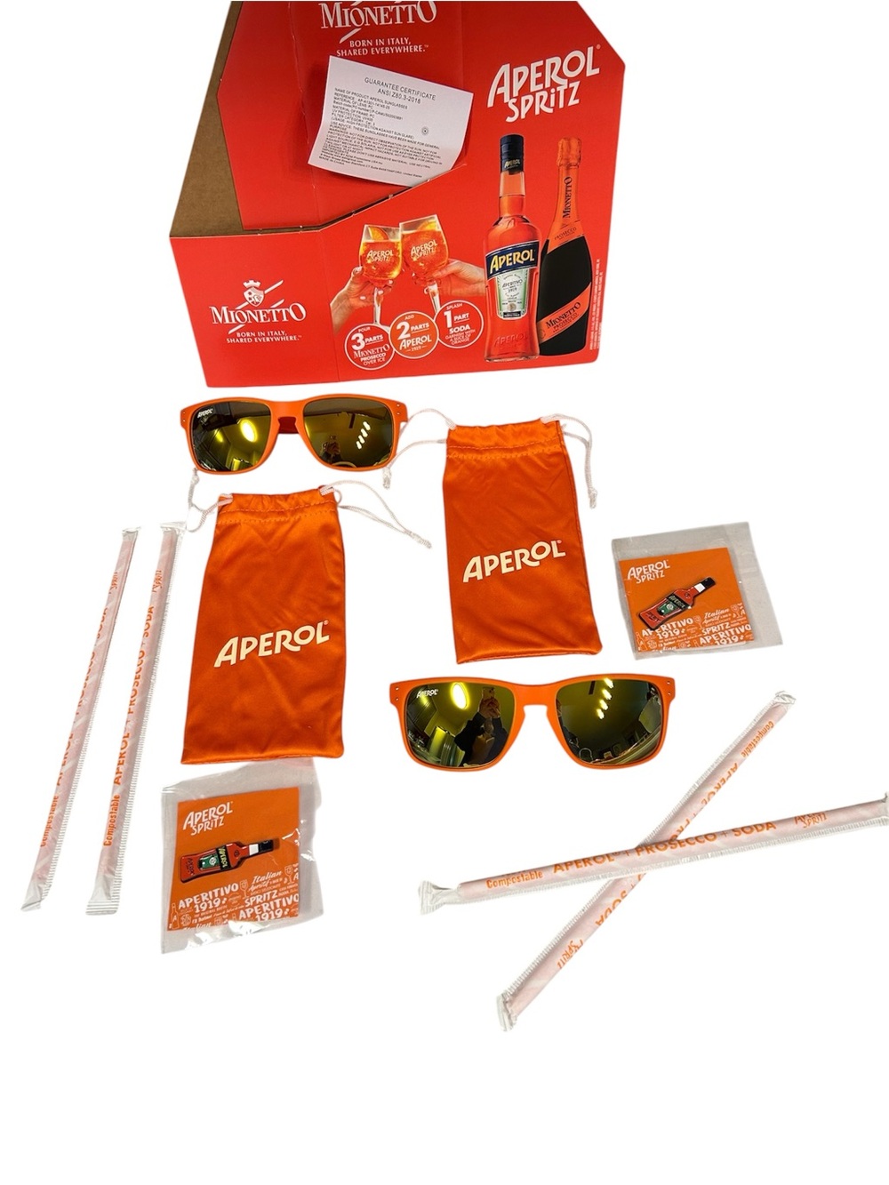 Aperol Orange Aperol Spritz Promotional accessories sunglasses, pins set